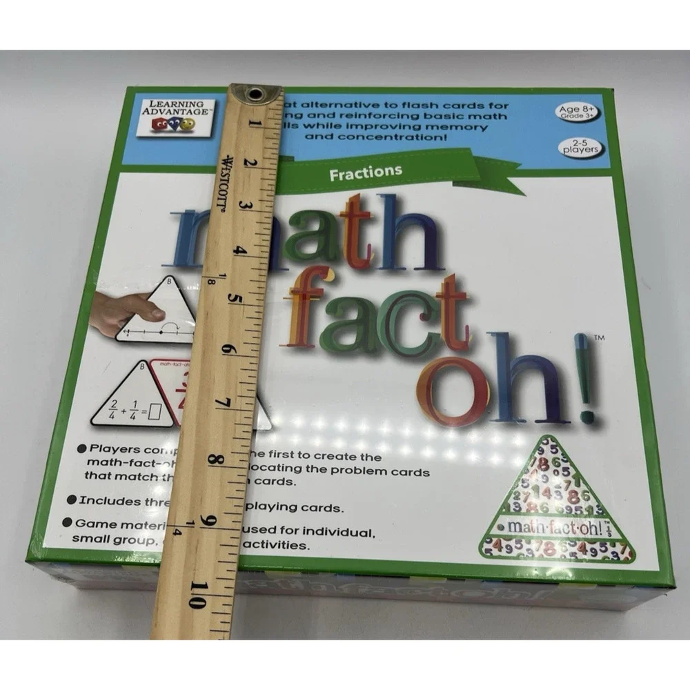 Learning Advantage Math Fact Oh Fractions Educational Card Game Age 8+ New
